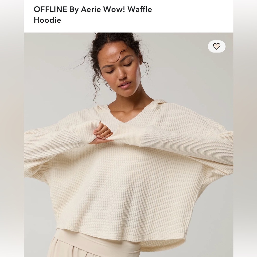 OFFLINE by Aerie: Waffle Hoodie in yellow-brown